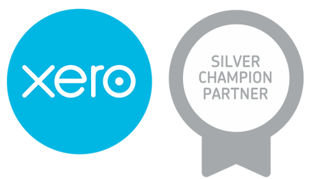 The logo for xero is a silver champion partner.