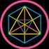 Youtopia Logo Geometric shape with a hexagon and triangles in various colors, within a pink circle.