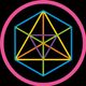 Youtopia Logo Geometric shape with a hexagon and triangles in various colors, within a pink circle.