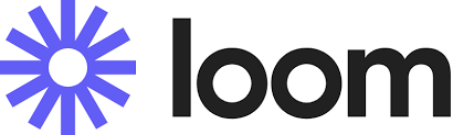A logo for loom with a blue star and the word loom