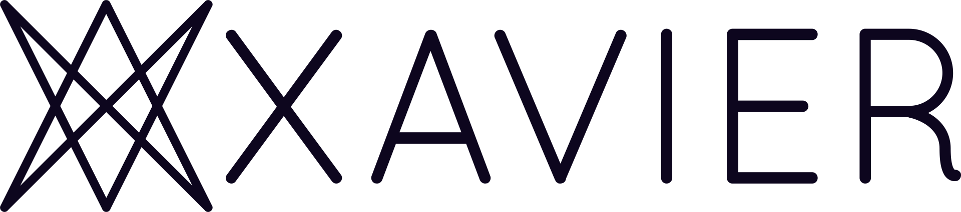 The word xavier is written in black lines on a white background.