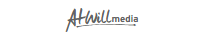 AHill media logo with stylized black text on a white background