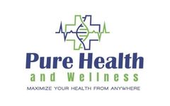 Pure Health and Wellness logo with green and blue medical cross and DNA helix