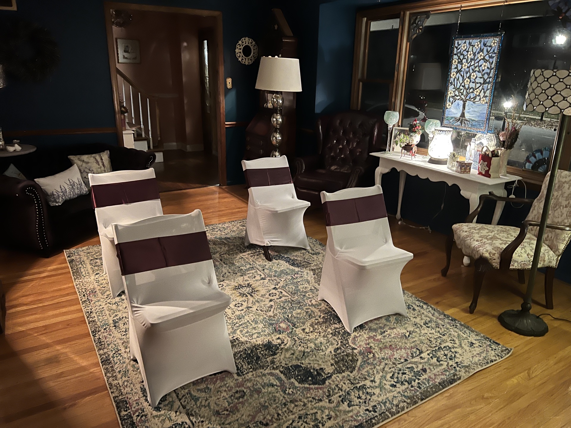 Evening Blackberry Winter Wedding Room