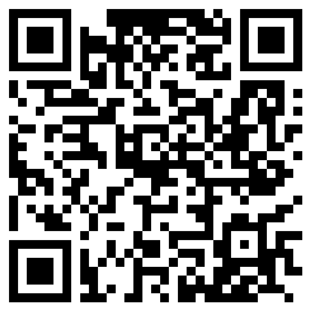 QR code with a pattern of black and white squares.