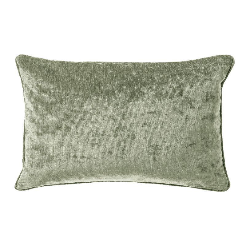 LEWY - sierkussen 30x50 cm - glansvelours - Green Milieu - groen