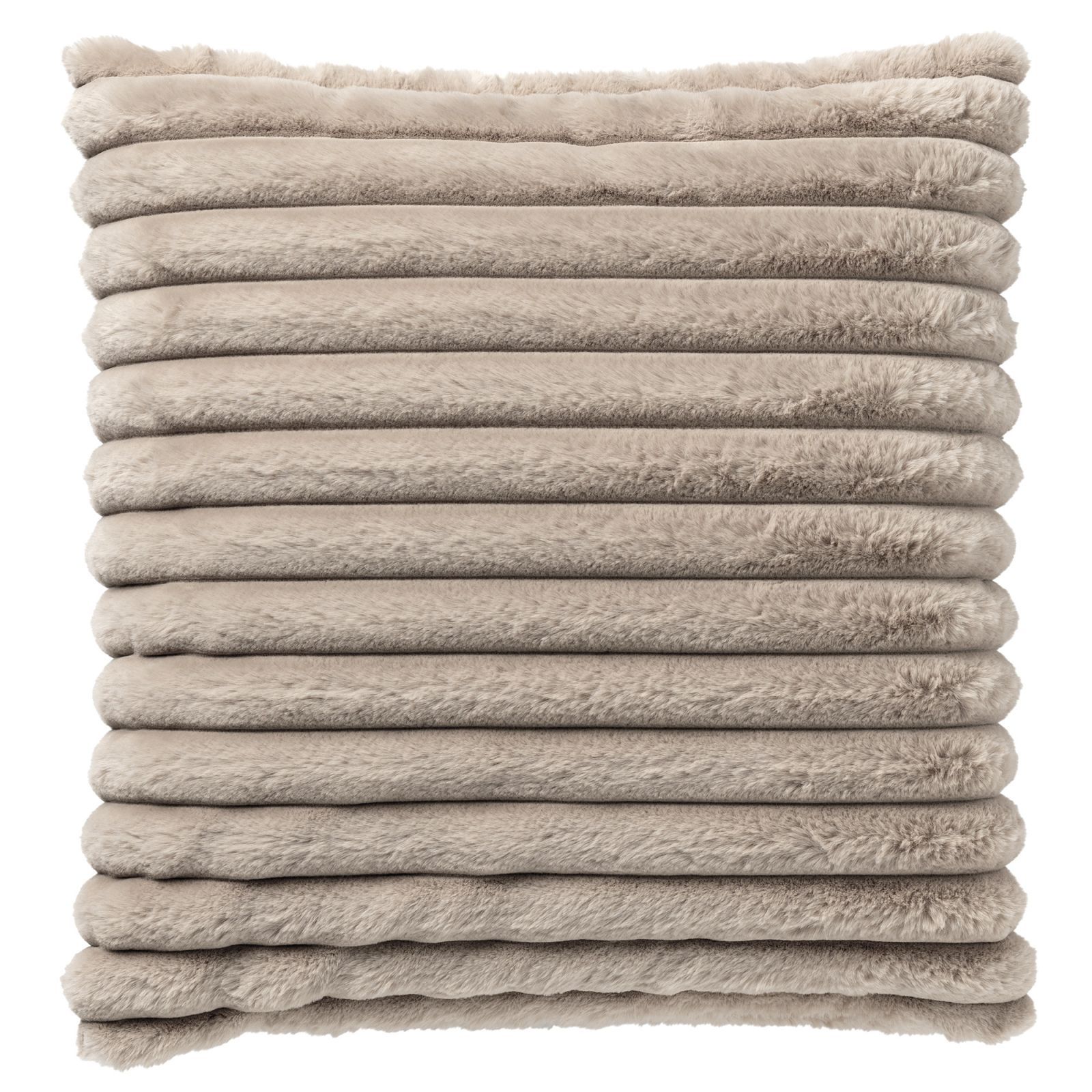 Stapel opgevouwen beige pluche handdoeken