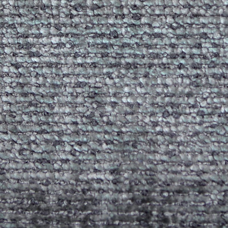 Detailopname van de textuur van een grijze geweven stof met een subtiel gemêleerd patroon.