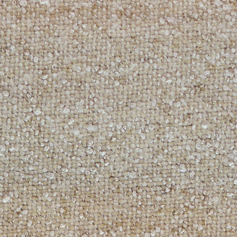 Detailopname van de textuur van beige geweven stof met een subtiel gespikkeld patroon.