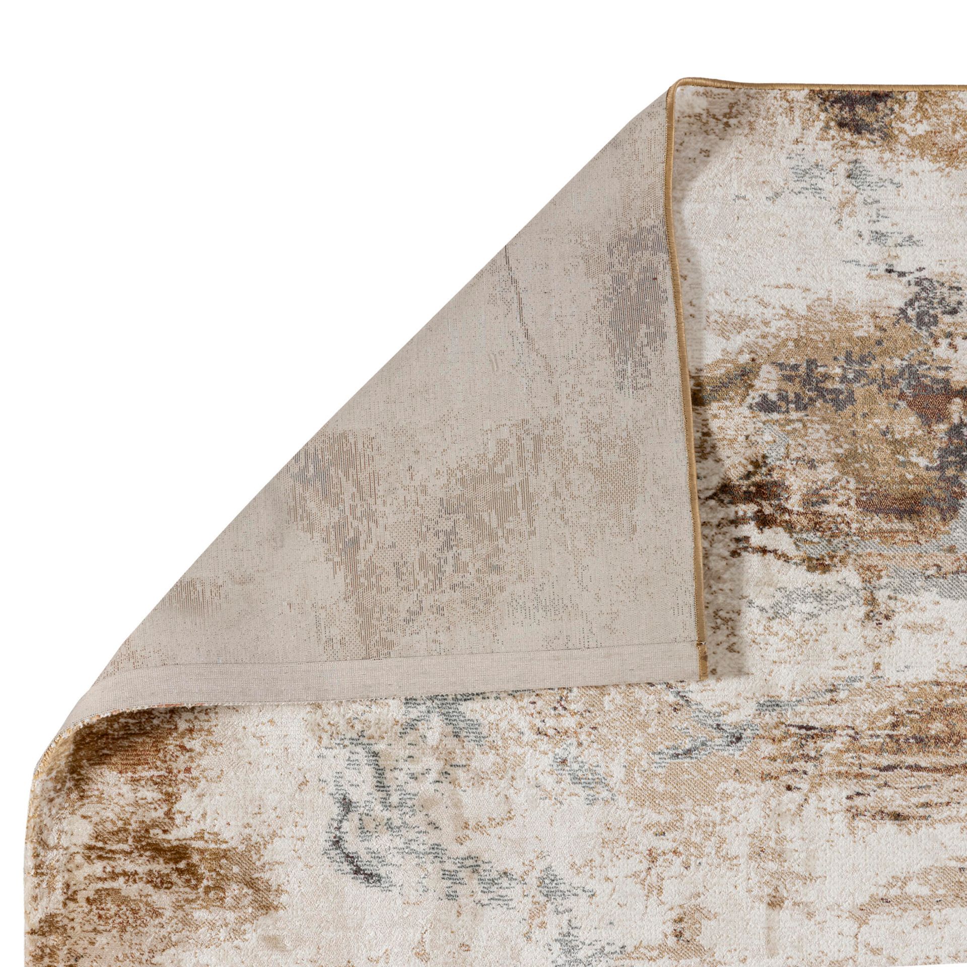 Abstract beige en bruin textuurpatroon met verweerde, gevlekte penseelstreken.