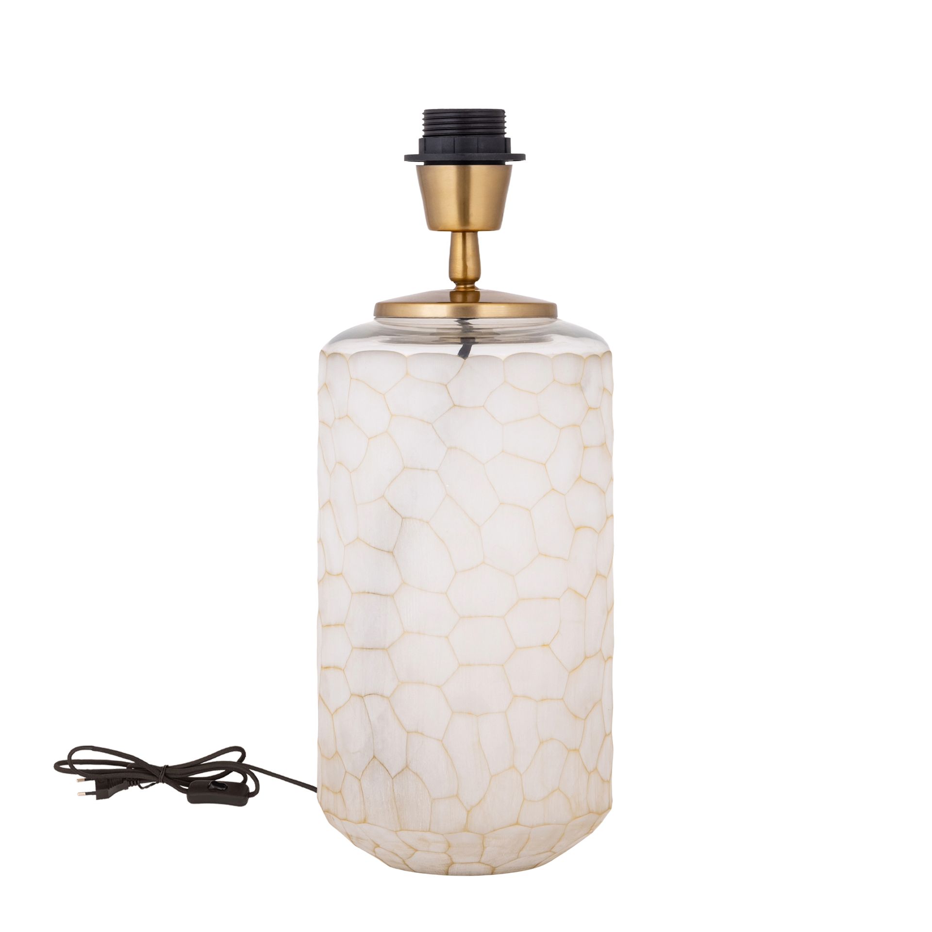 PTMD Nore Clear carved glass table lamp base