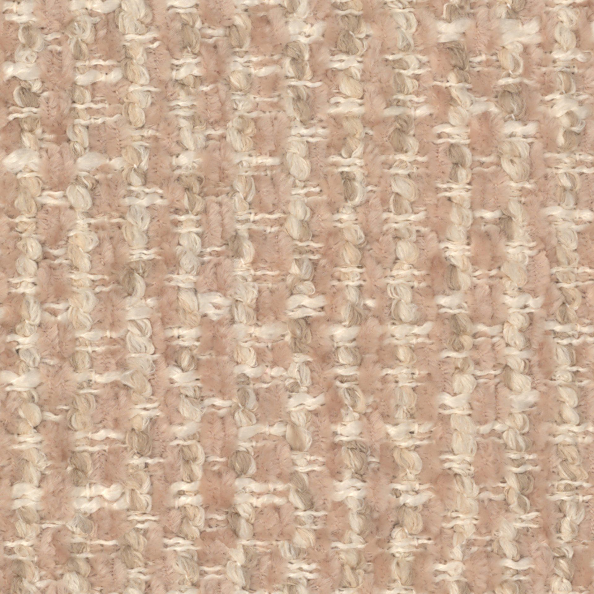 Detailopname van een beige geweven stof met een subtiel verticaal patroon.