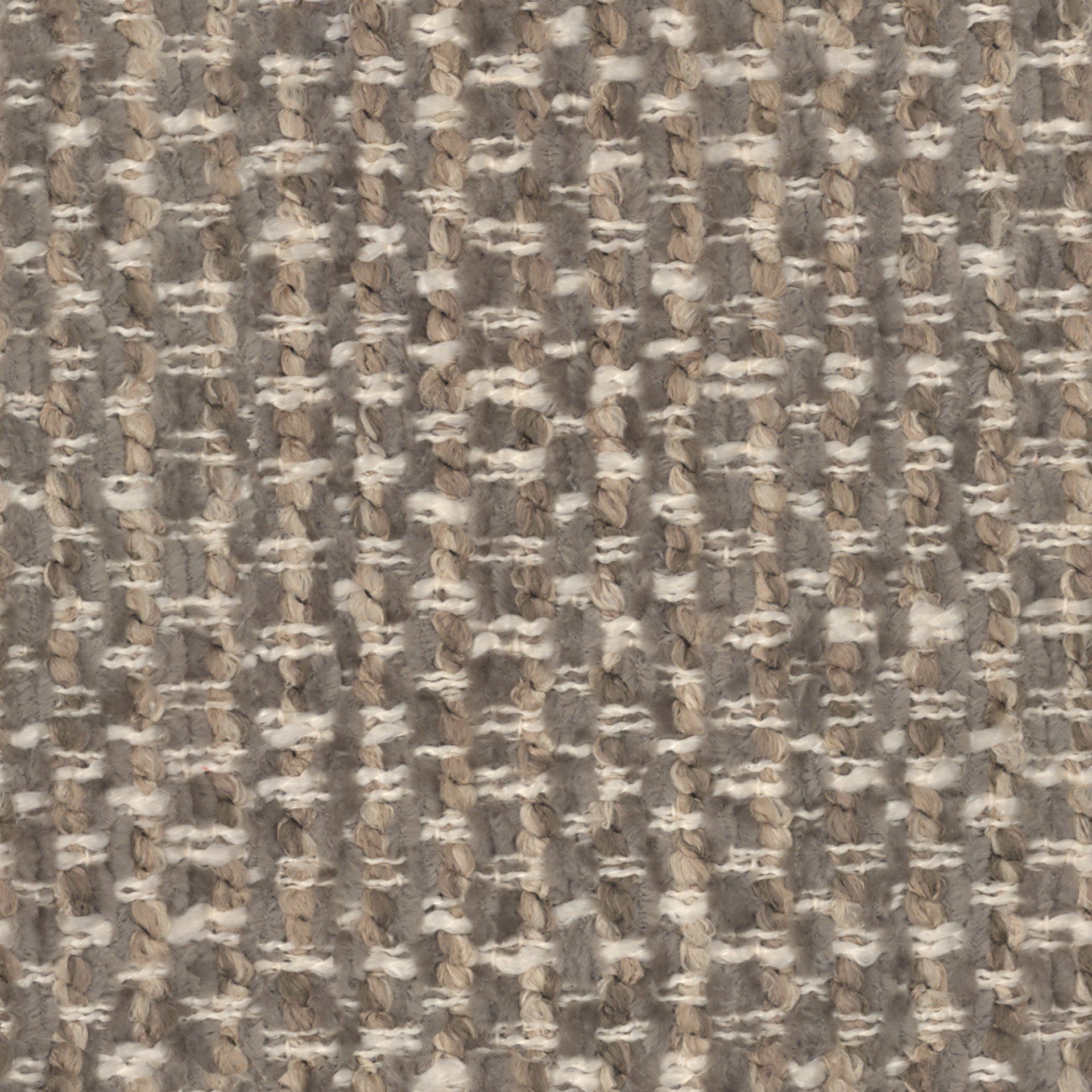 Detailopname van beige geweven stof met een gestructureerd patroon.