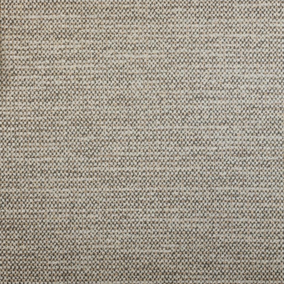 Beige geweven stof met een subtiel horizontaal en verticaal patroon.