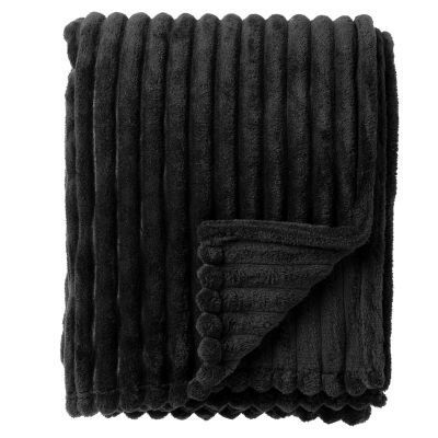 RICKY - plaid 150x200 cm - superzacht - warm en donzig - Raven - zwart
