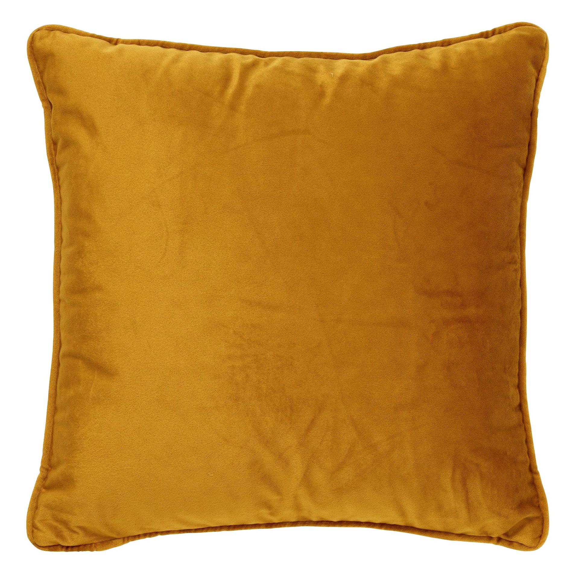 FINN - sierkussen 45x45 cm - velvet - effen kleur - Chai Tea - geel