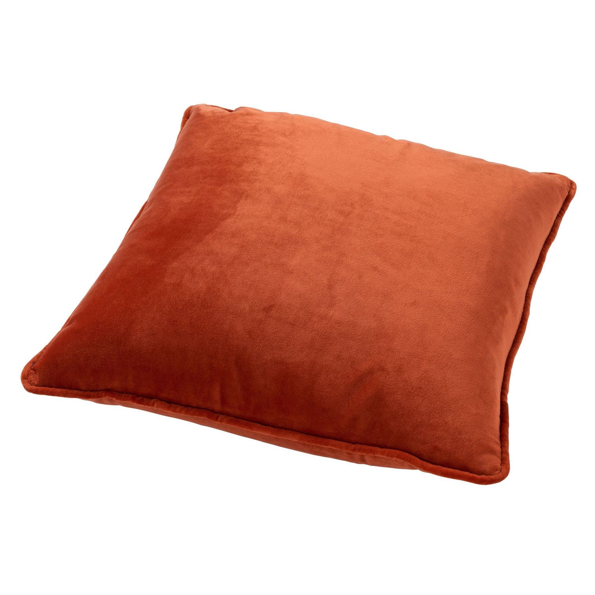 FINN - Sierkussen 60x60 cm - velvet - effen kleur - Potters Clay - oranje