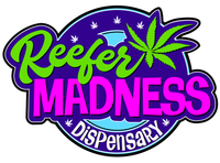 A logo for a dispensary called reefer madness