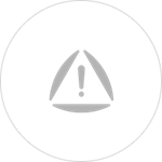 Attention to Detail Icon Gray warning triangle with exclamation mark inside a circle icon