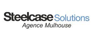 Un logo pour steelcase solutions agence mulhouse sur fond blanc.