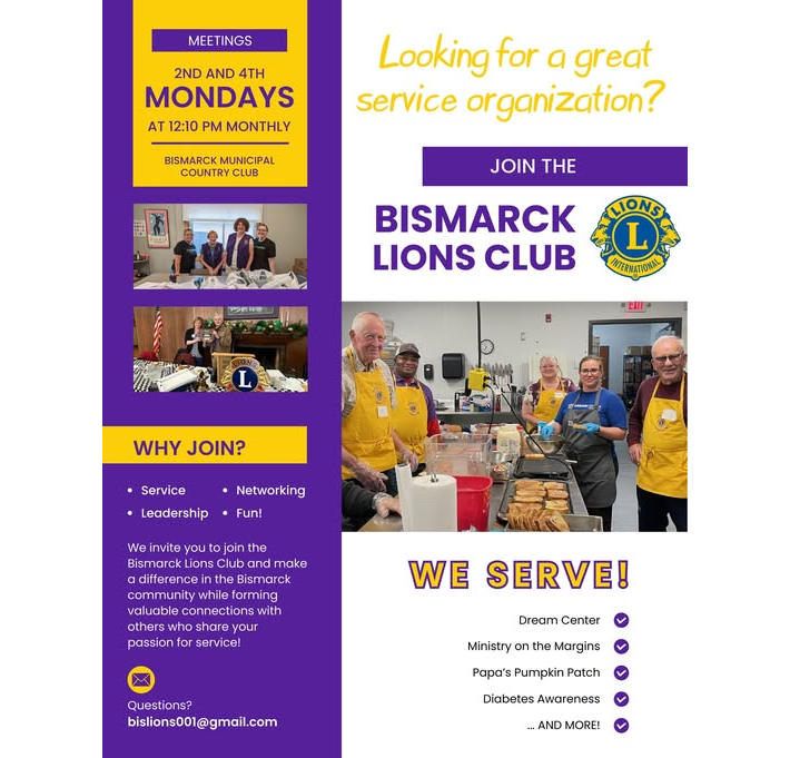 The bismarck lions club is looking for a great service organization