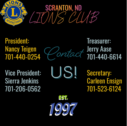 An advertisement for the scranton nd lions club