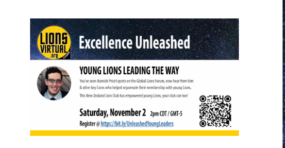 A poster for lions virtual excellence unleashed young lions leading the way