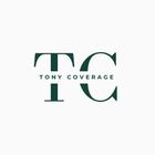 A logo for Tony Coverage with an orange star on a white background.