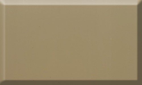 Tan rectangular tile with beveled edges.