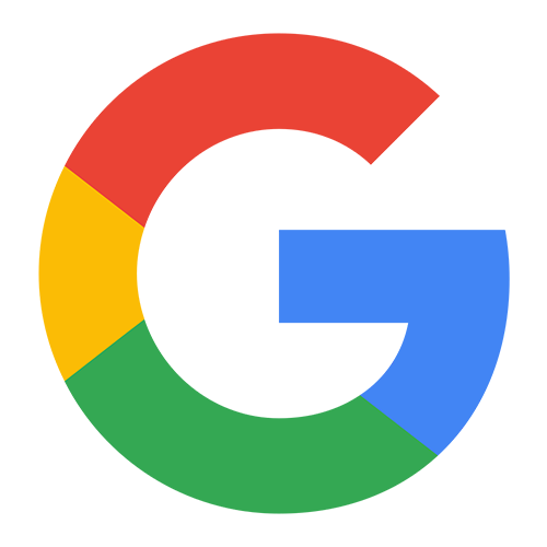 The google logo is a rainbow colored circle with the letter g in the middle.