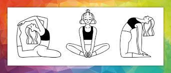 Three yoga poses: 