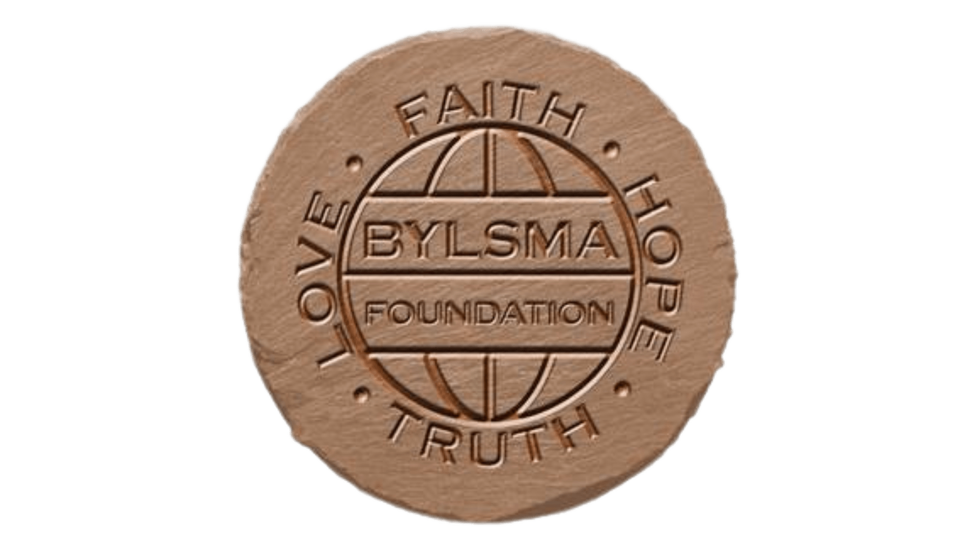 Brown stone medallion with
