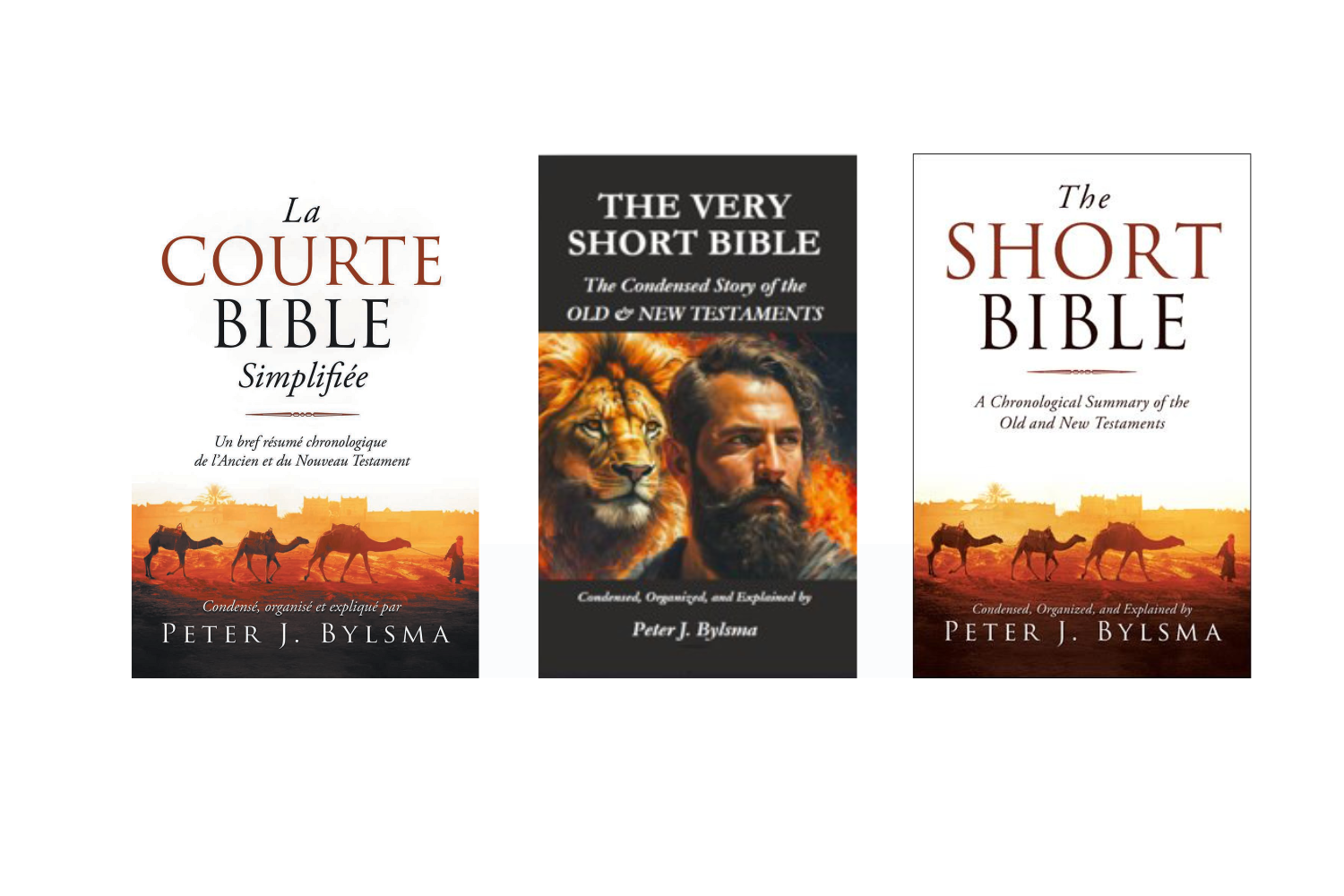 Three book covers with desert scenes: 