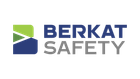 A blue and green logo for berkat safety.