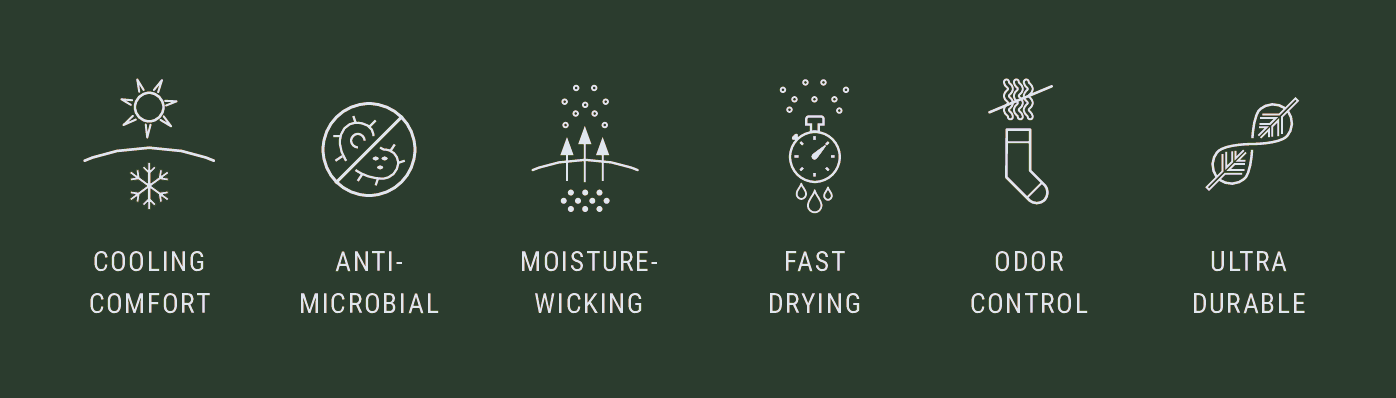 A set of icons on a green background with different types of socks.