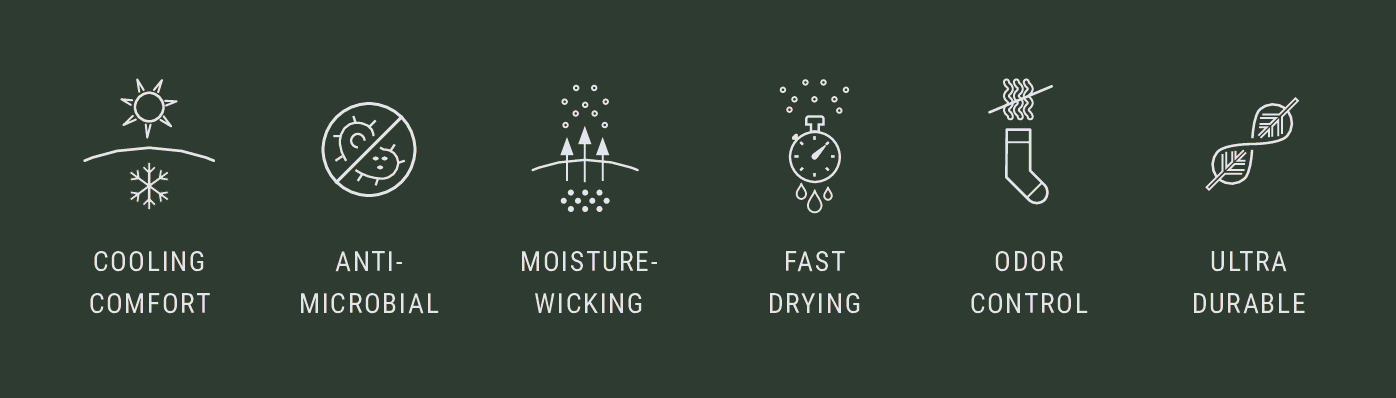 A set of icons on a green background with different types of socks.