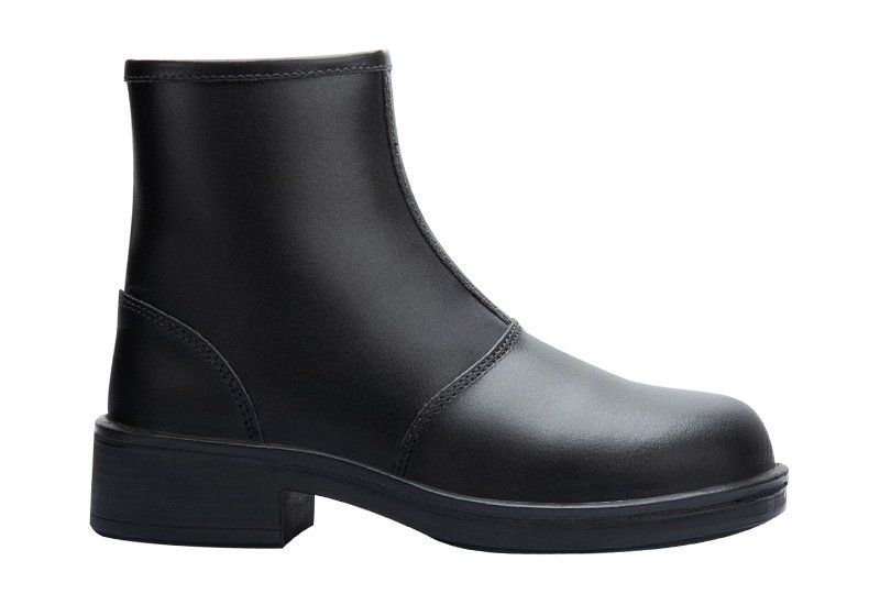 A pair of black boots on a white background.