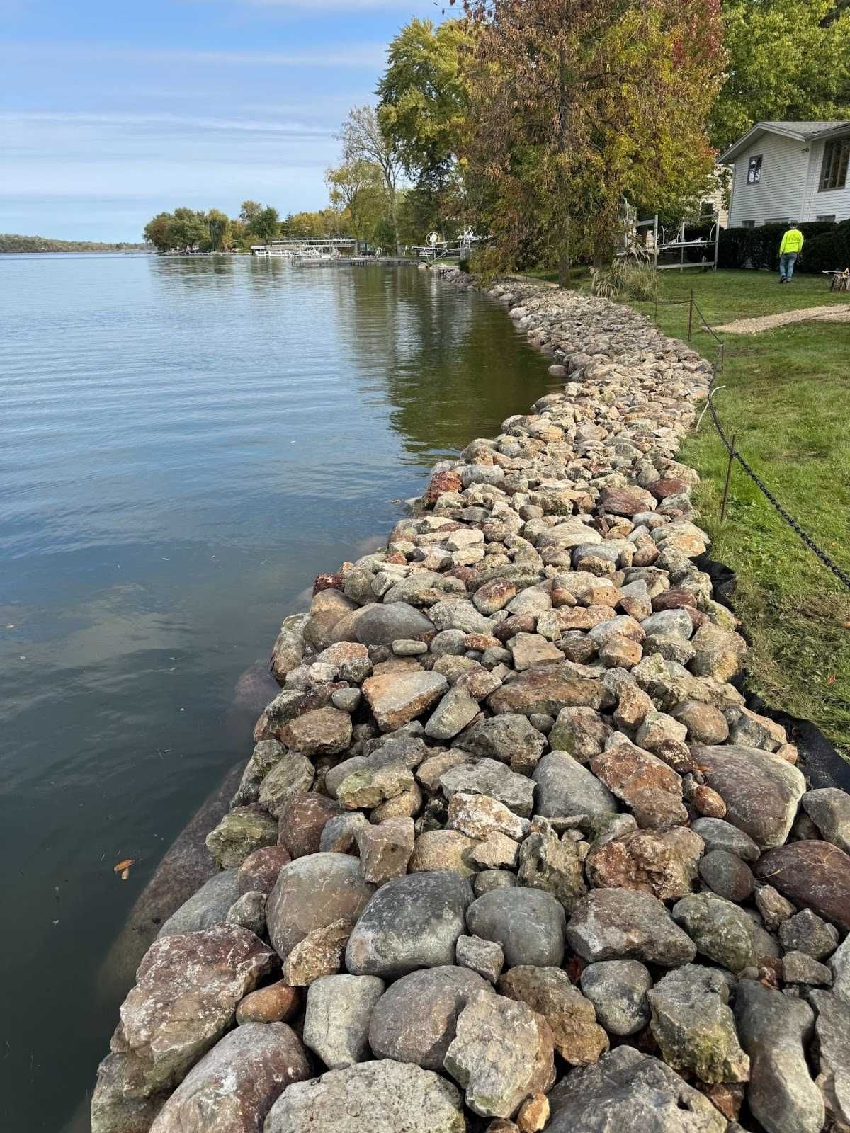 A rocky shoreline