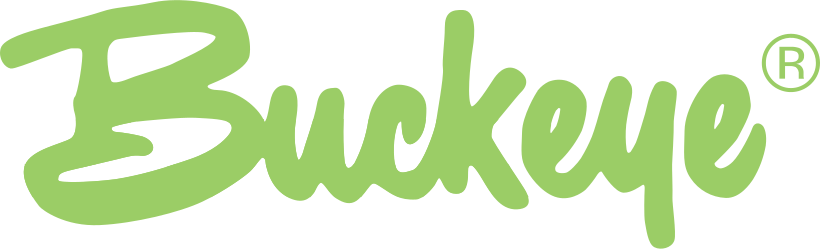 Green “Buckeye” wordmark logo with stylized script and registered trademark symbol
