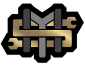 Stylized gold, gray, and black interlocking letters logo on a white background