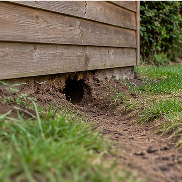 Droppings, gnawing or the entry point before treatment