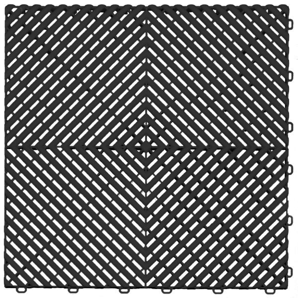 Jet black color option for swisstrax garage floor tiles