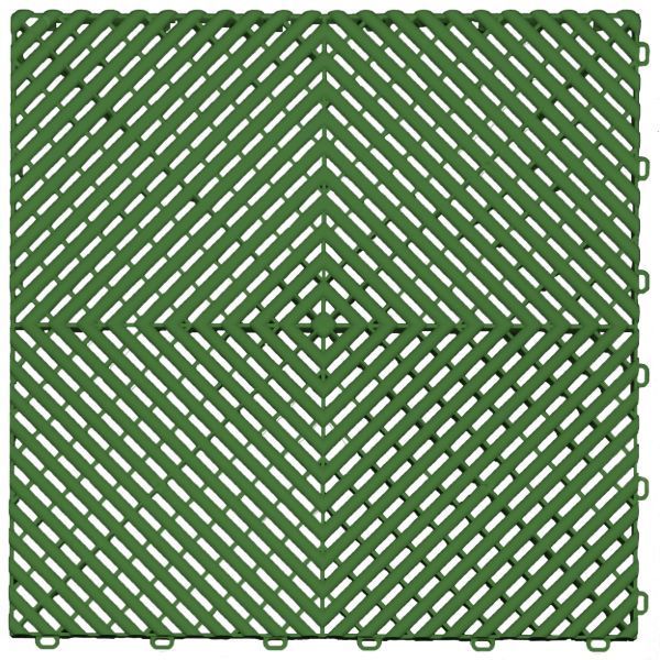 Turf green color option for swisstrax garage floor tiles