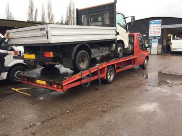 trucked getting towed