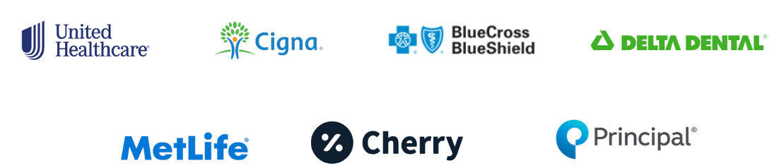 A row of logos including metlife cherry and delta dental