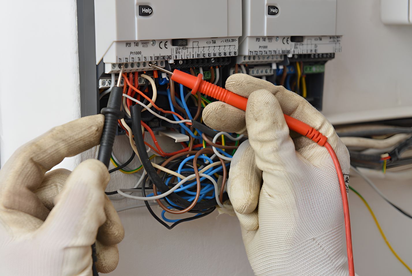 A Person Is Using A Multimeter To Test A Circuit Board — Entire Power Solutions In Beresfield, NSW