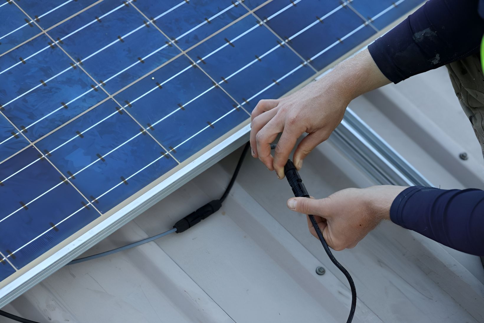 A Person Is Working On A Solar Panel On A Roof — Entire Power Solutions In Kurri Kurri, NSW