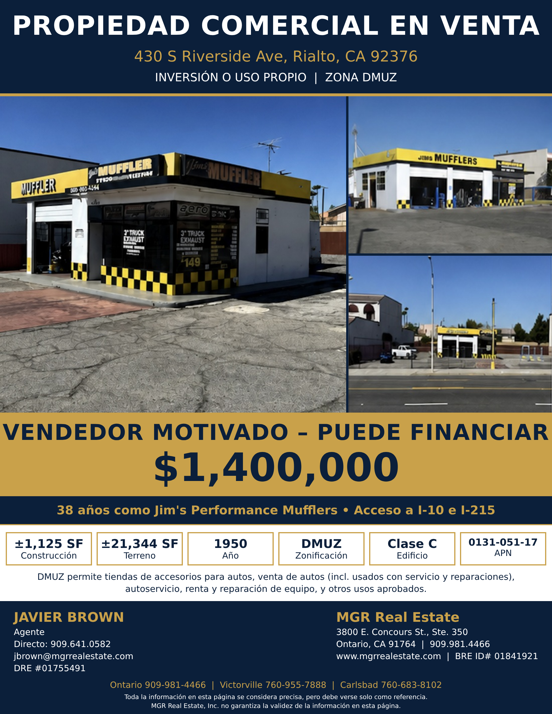 430 S Riverside Ave propiedad comercial en venta, folleto, Rialto