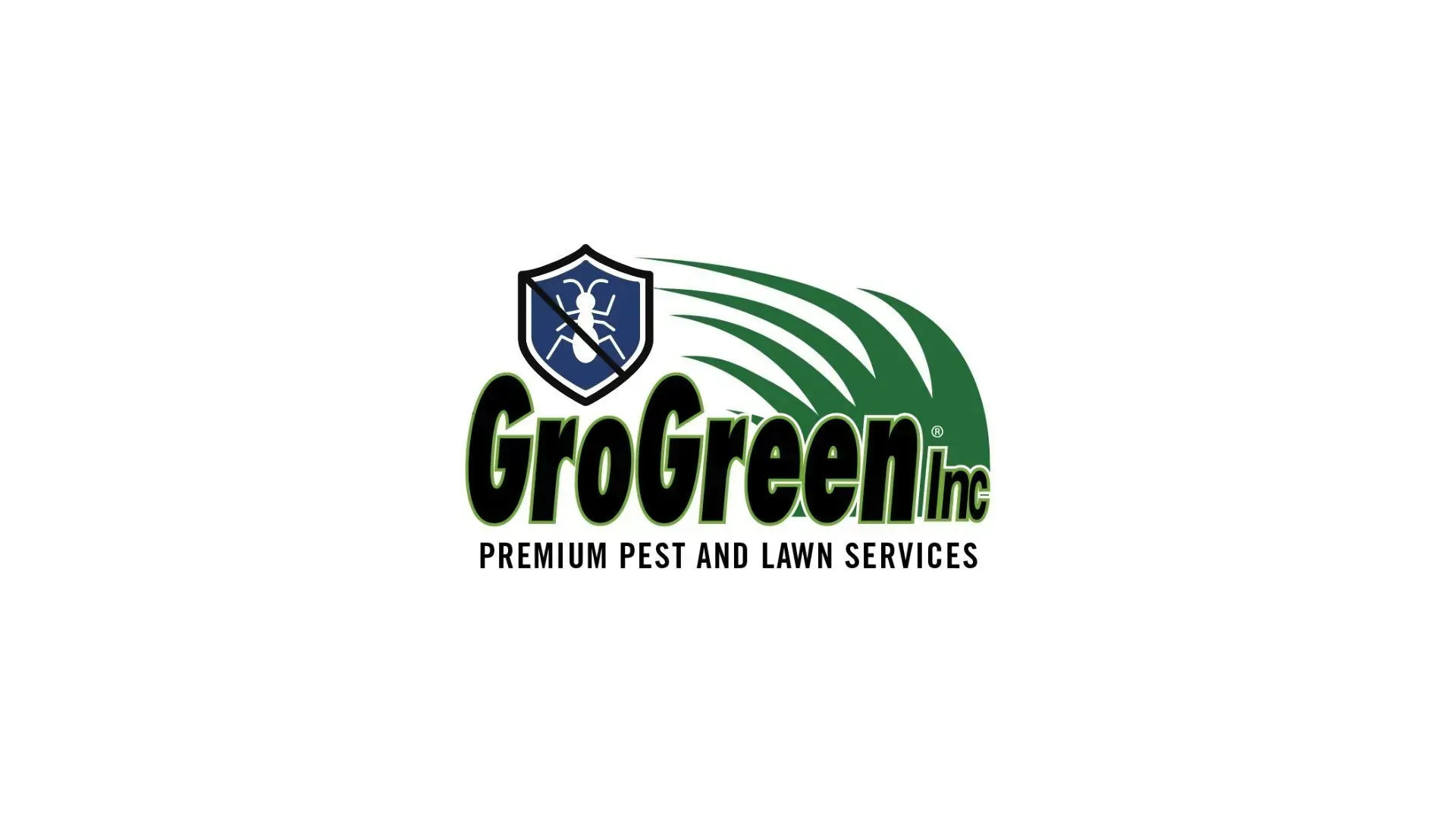 A logo for grogreen with a picture of grass on it