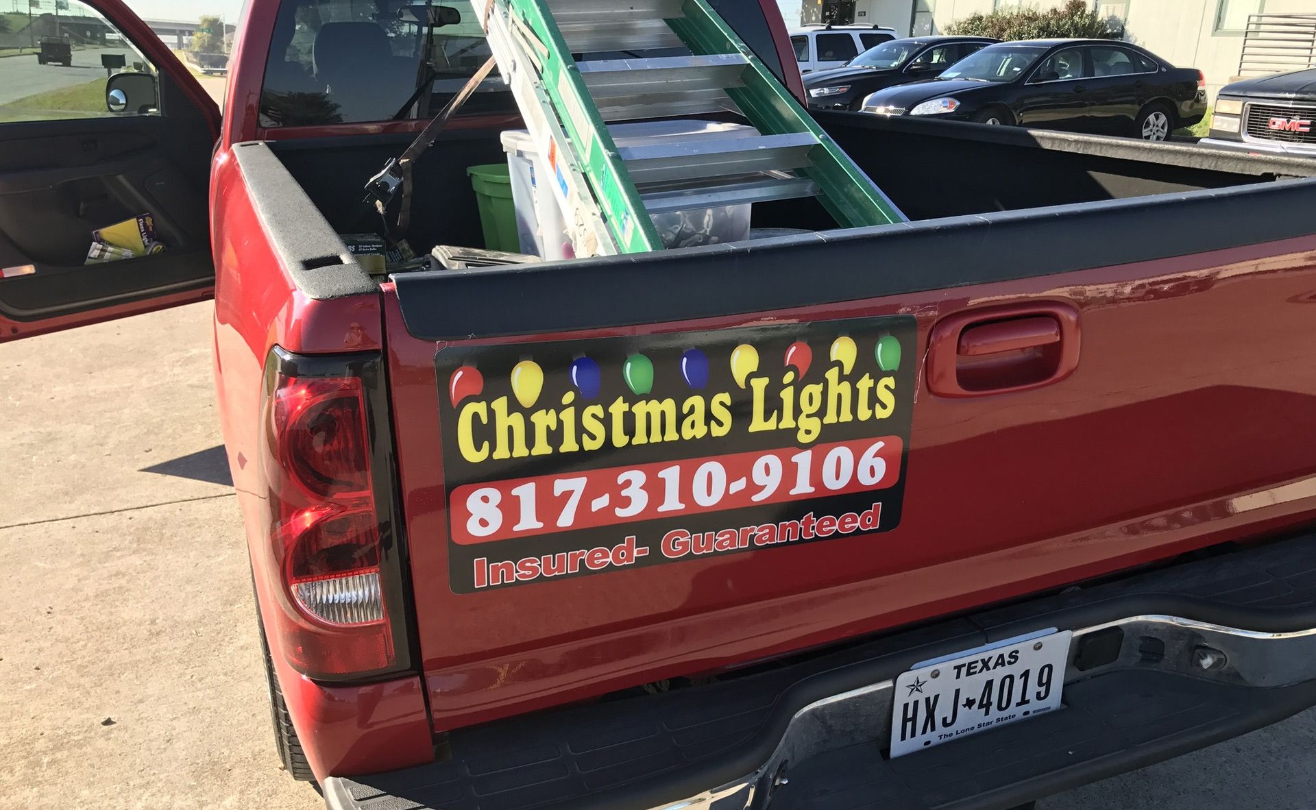 Red truck with 